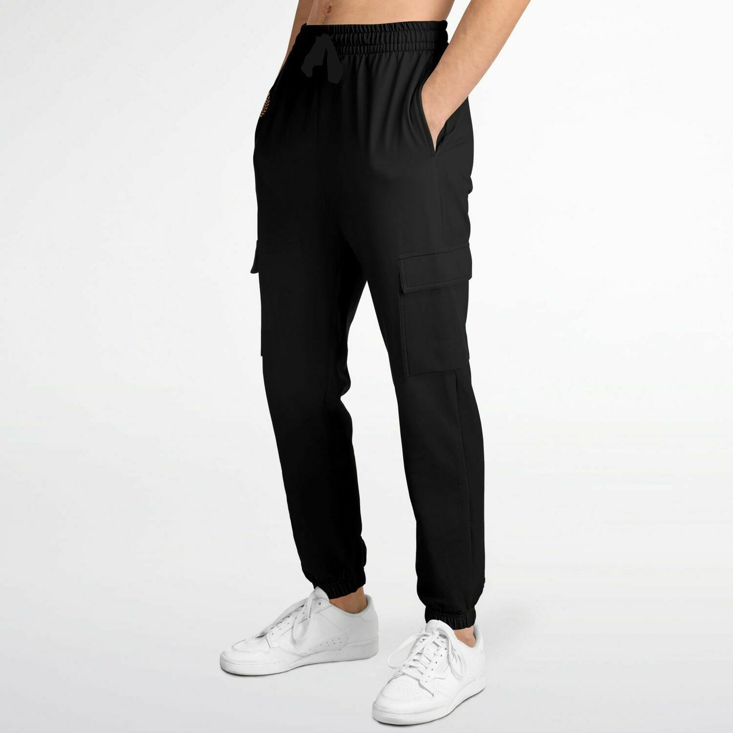 1% Wreath Logo Cargo Black Pants