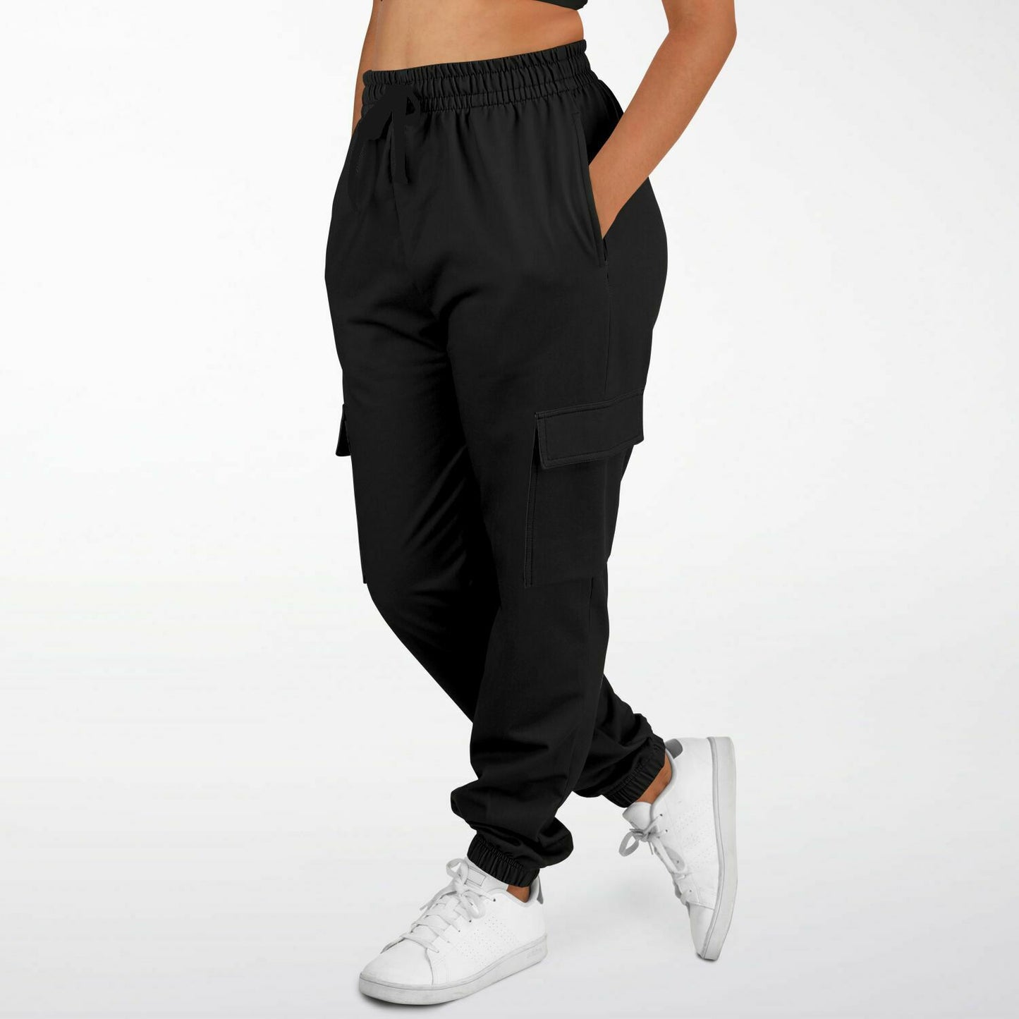 1% Wreath Logo Cargo Black Pants