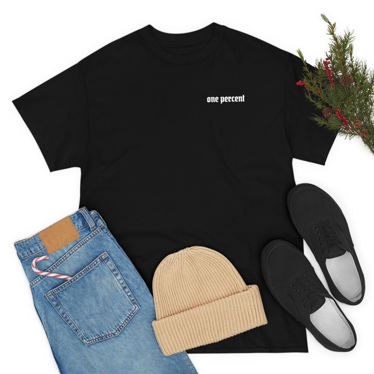 One Percent Black Standard Unisex Heavy Cotton Tee