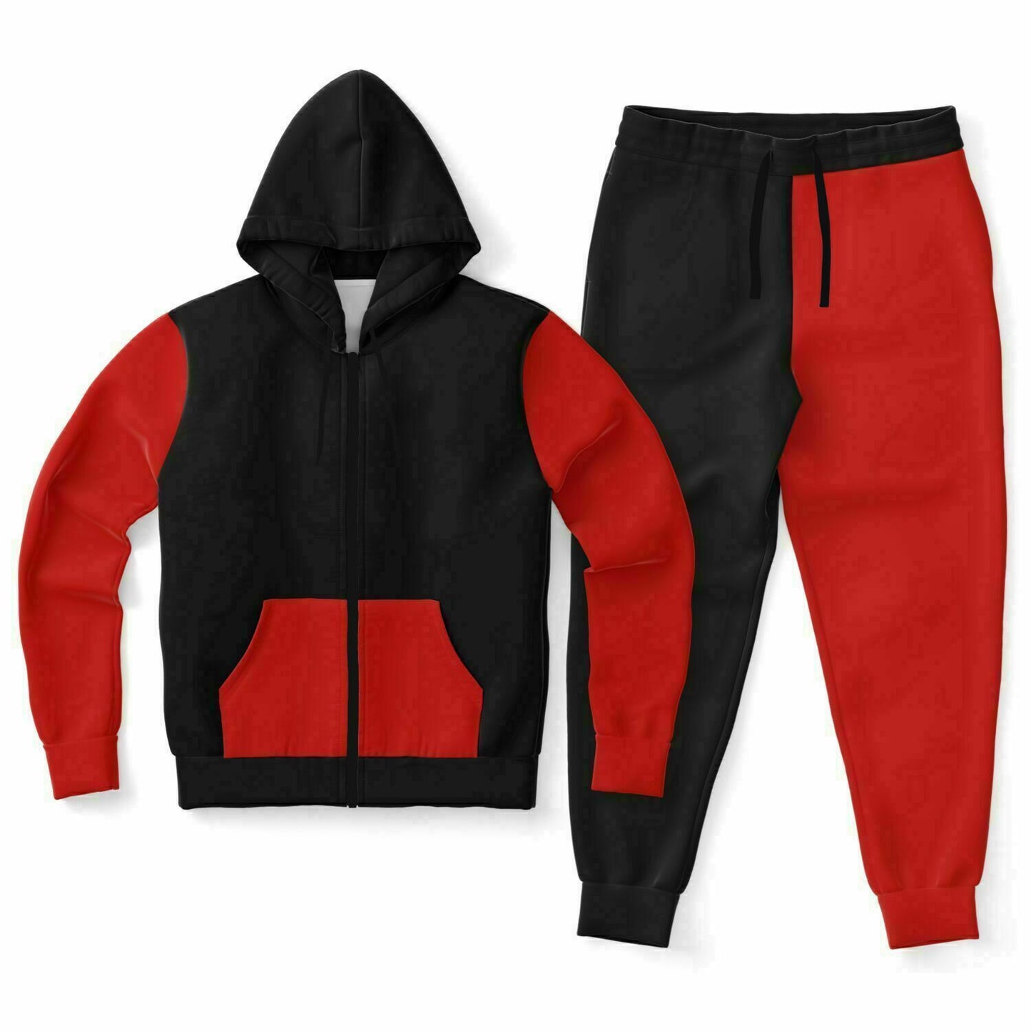 Red Black Zipper Tracksuit Hyper Focused Social Club