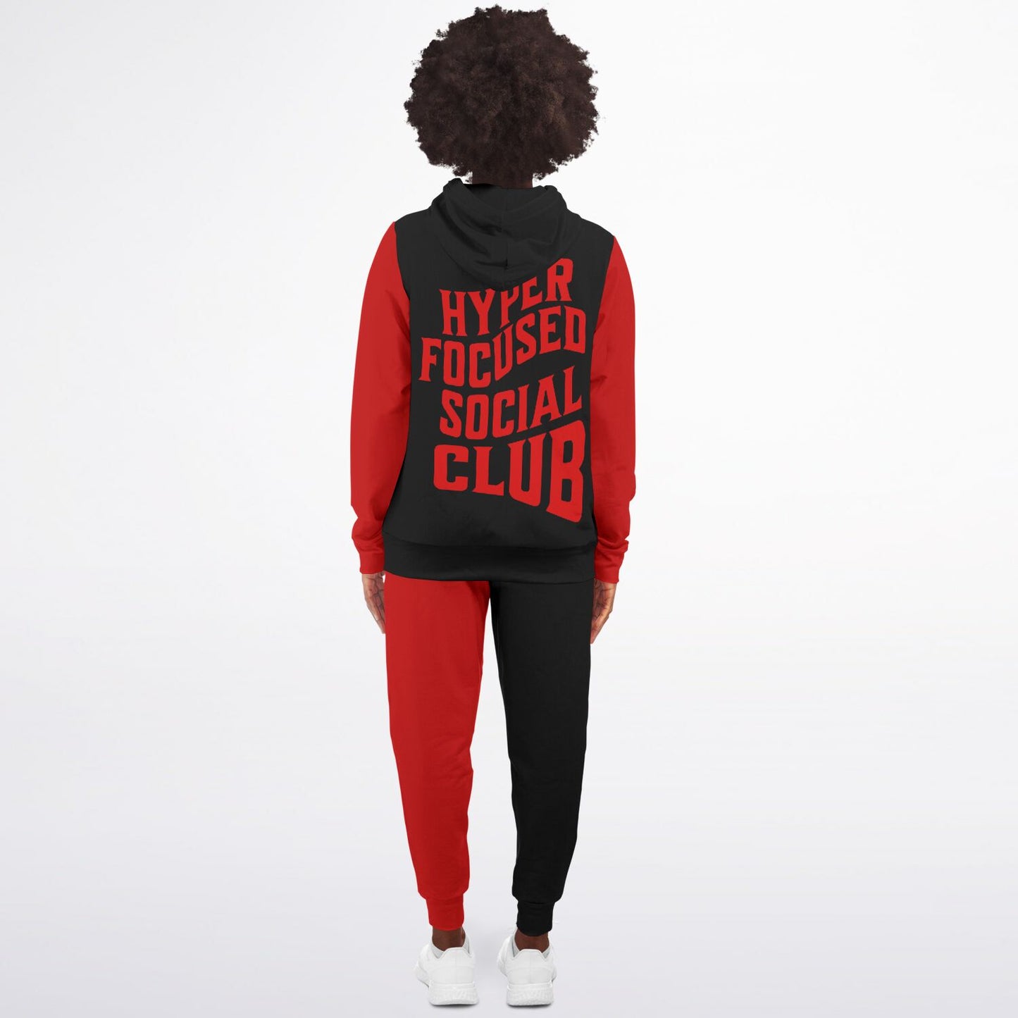 Red Black Zipper Tracksuit Hyper Focused Social Club