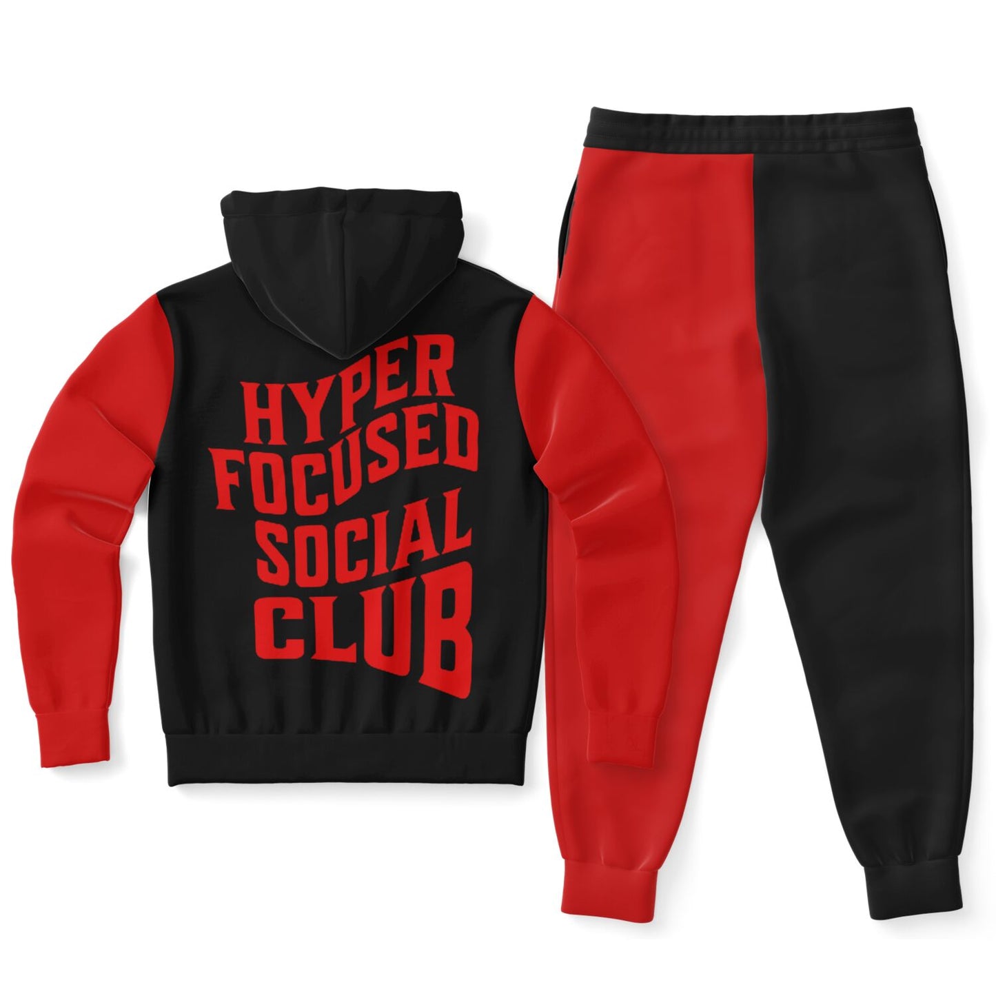 Red Black Zipper Tracksuit Hyper Focused Social Club