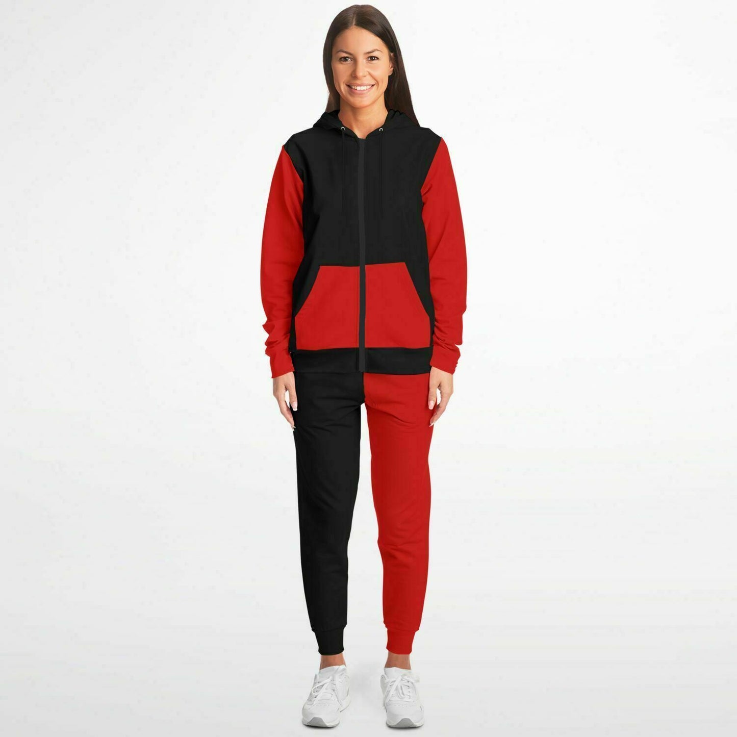 Red Black Zipper Tracksuit Hyper Focused Social Club