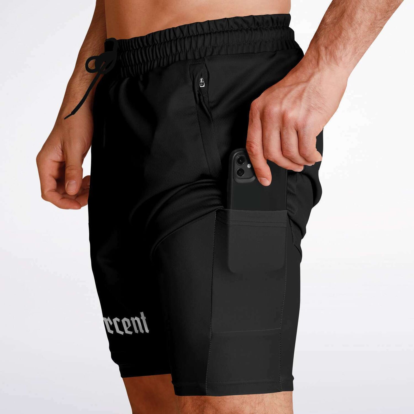 Black Shorts 2 in 1 Mesh Fabric | One Percent