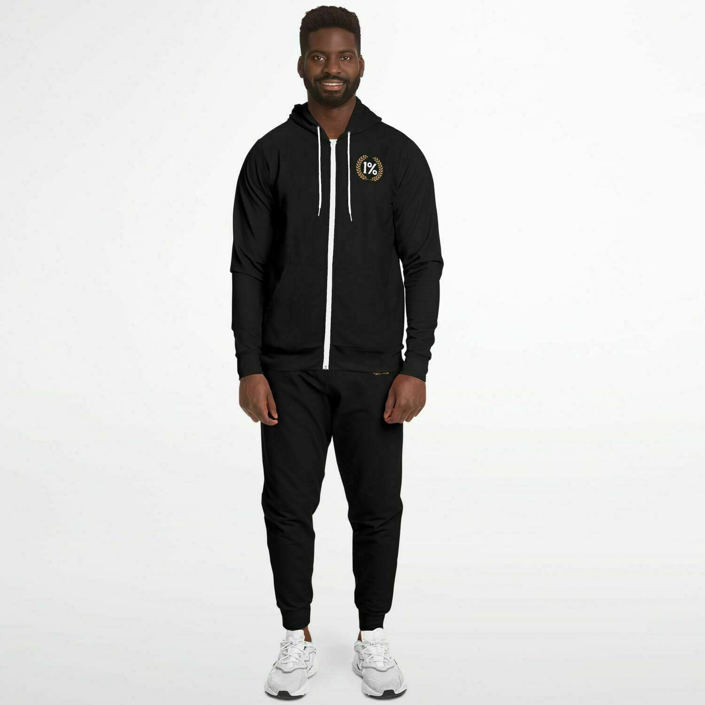 1% Wreath Black Zipper Tracksuit Hyper Focused Social Club | One Percent