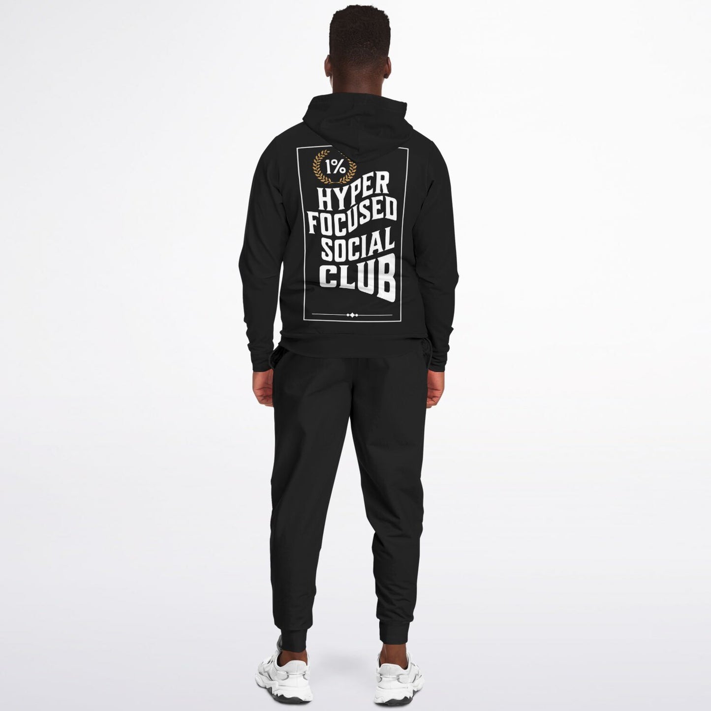 1% Wreath Black Zipper Tracksuit Hyper Focused Social Club | One Percent