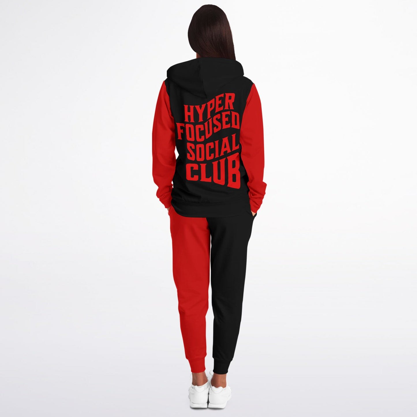 Red Black Zipper Tracksuit Hyper Focused Social Club