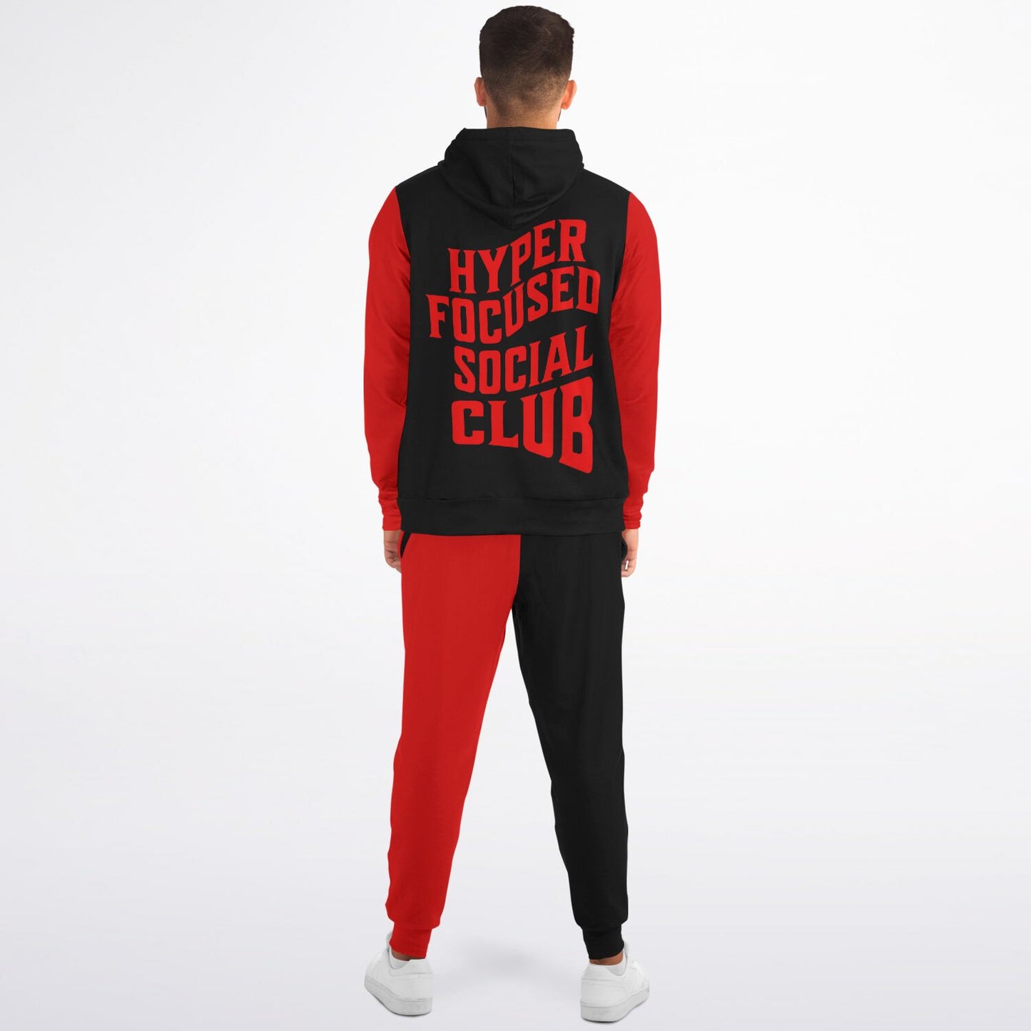 Red Black Zipper Tracksuit Hyper Focused Social Club