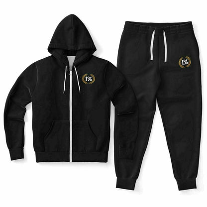 1% Wreath Black Zipper Tracksuit Hyper Focused Social Club | One Percent