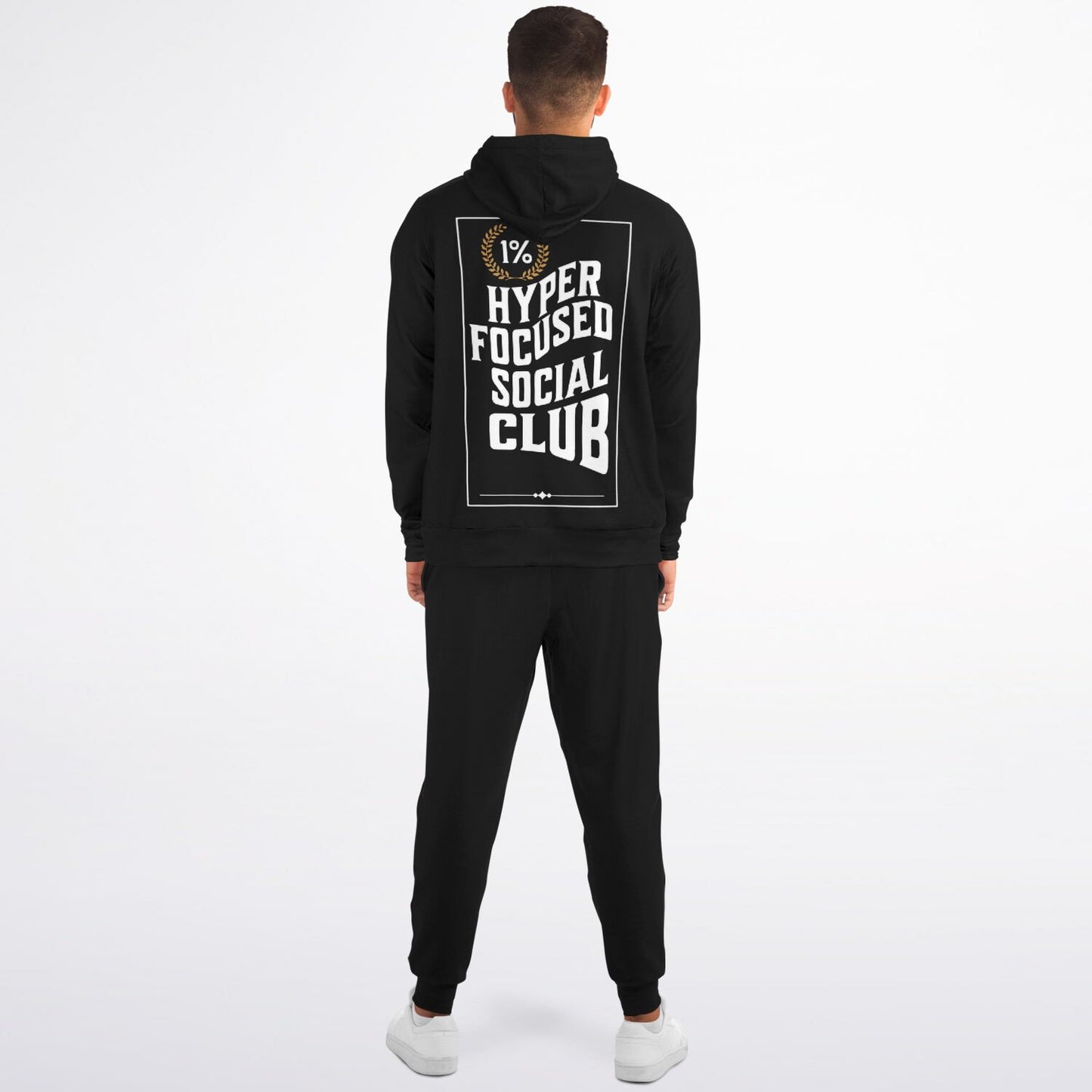 1% Wreath Black Zipper Tracksuit Hyper Focused Social Club | One Percent