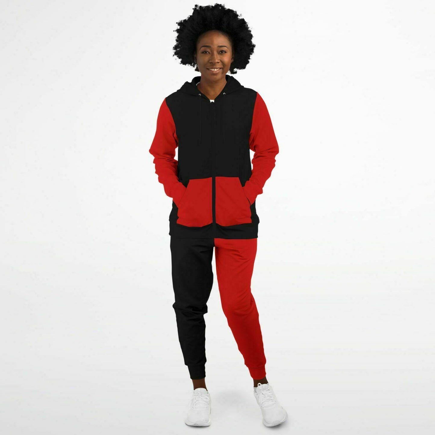 Red Black Zipper Tracksuit Hyper Focused Social Club