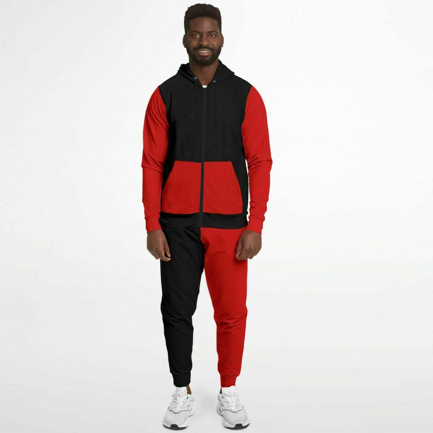 Red Black Zipper Tracksuit Hyper Focused Social Club