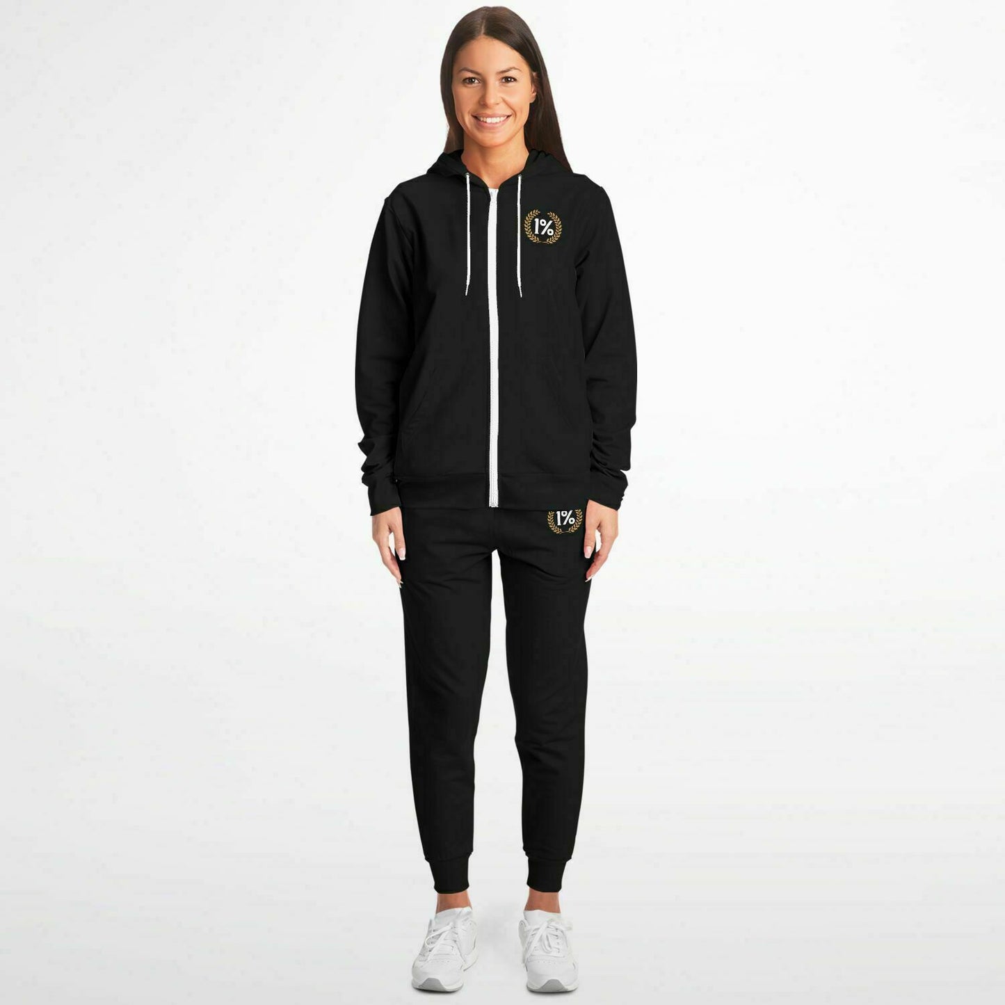 1% Wreath Black Zipper Tracksuit Hyper Focused Social Club | One Percent