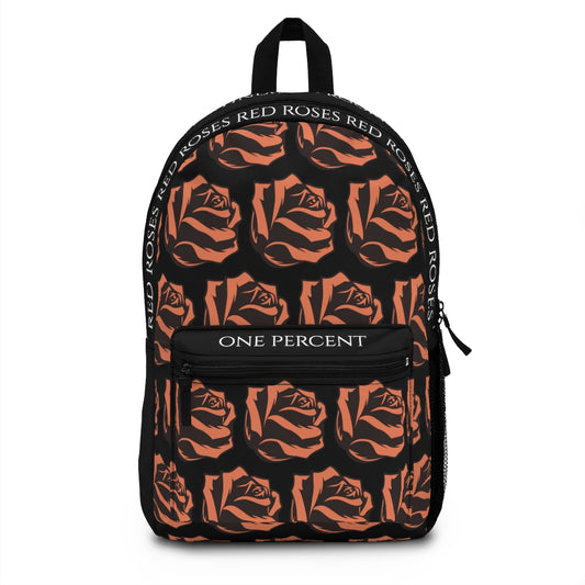 One Percent | Continuous Growth Until I Perish. Red Roses Backpack