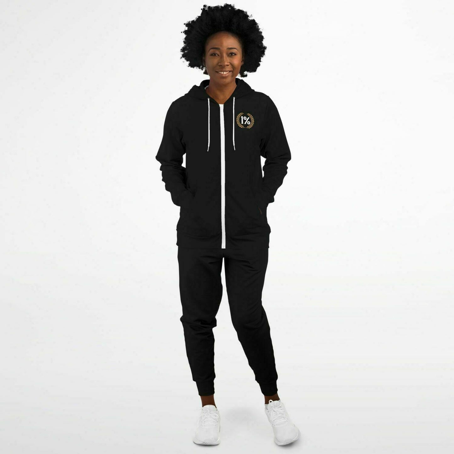 1% Wreath Black Zipper Tracksuit Hyper Focused Social Club | One Percent