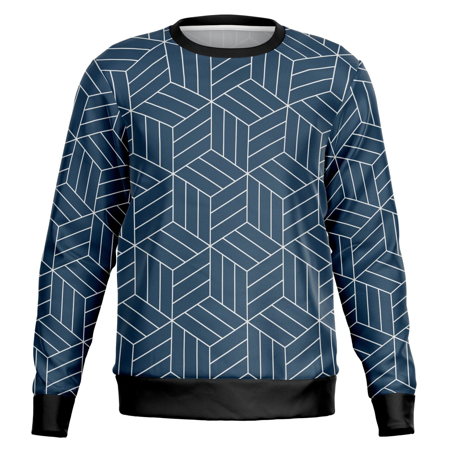 Japanese Geometric Box Striped Sweatshirt All Over Print