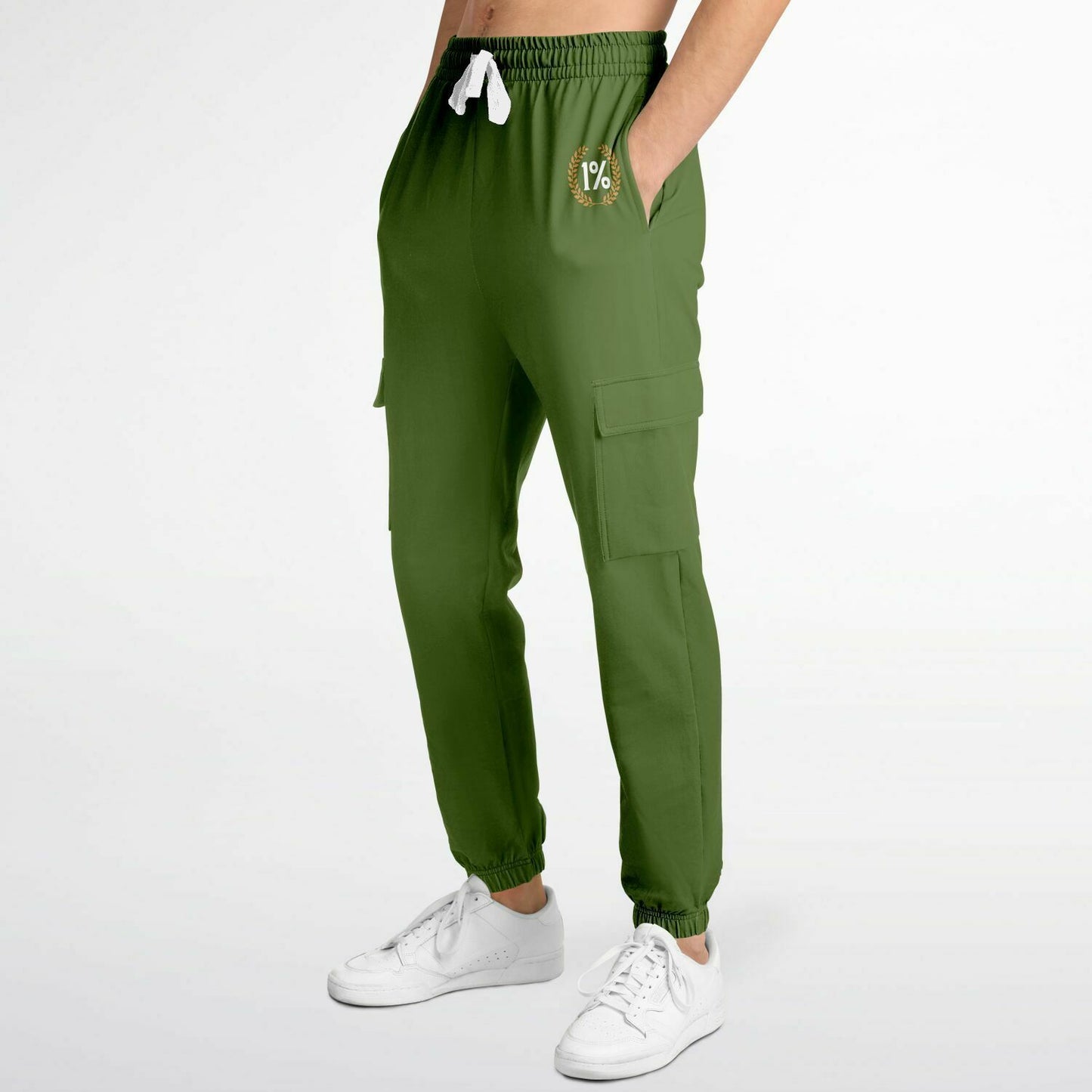 Athletic Cargo Sweatpants Olive Green | 1% Wreath Logo Style