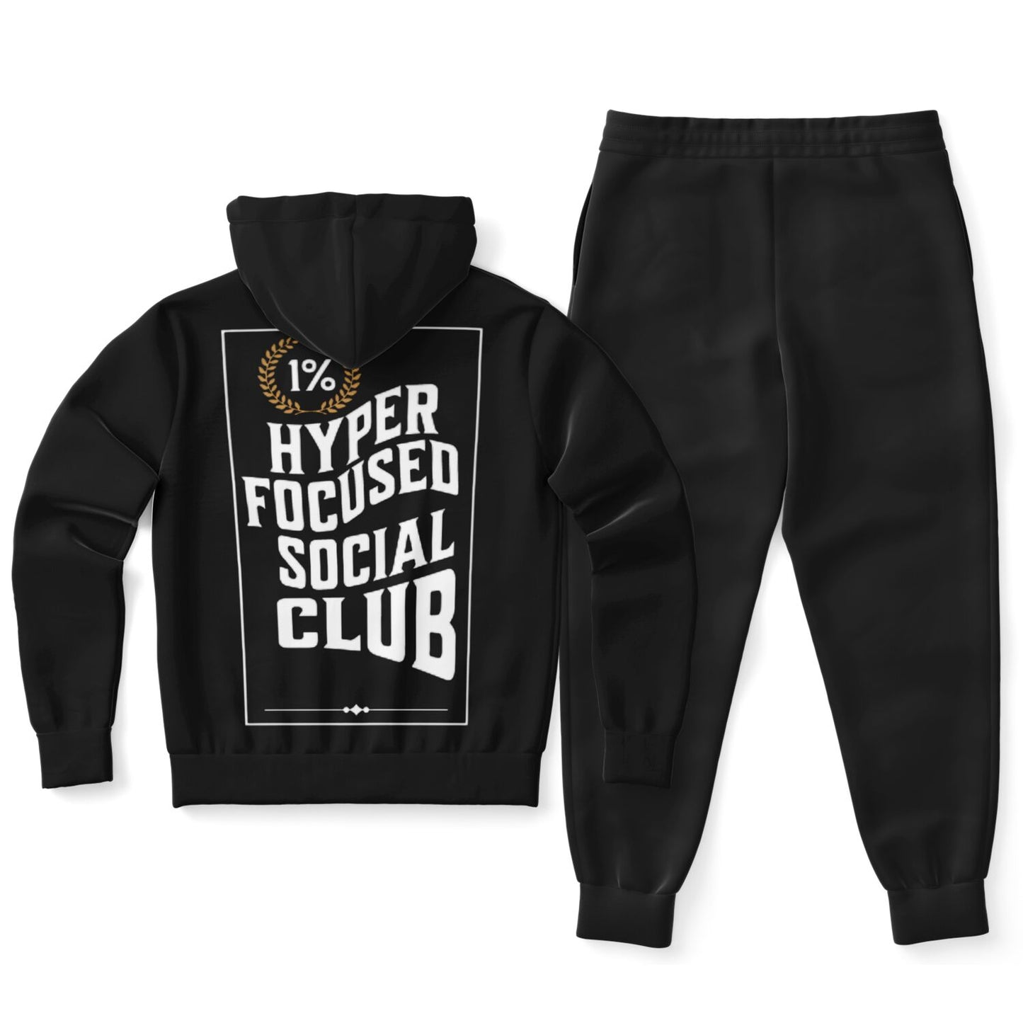 1% Wreath Black Zipper Tracksuit Hyper Focused Social Club | One Percent