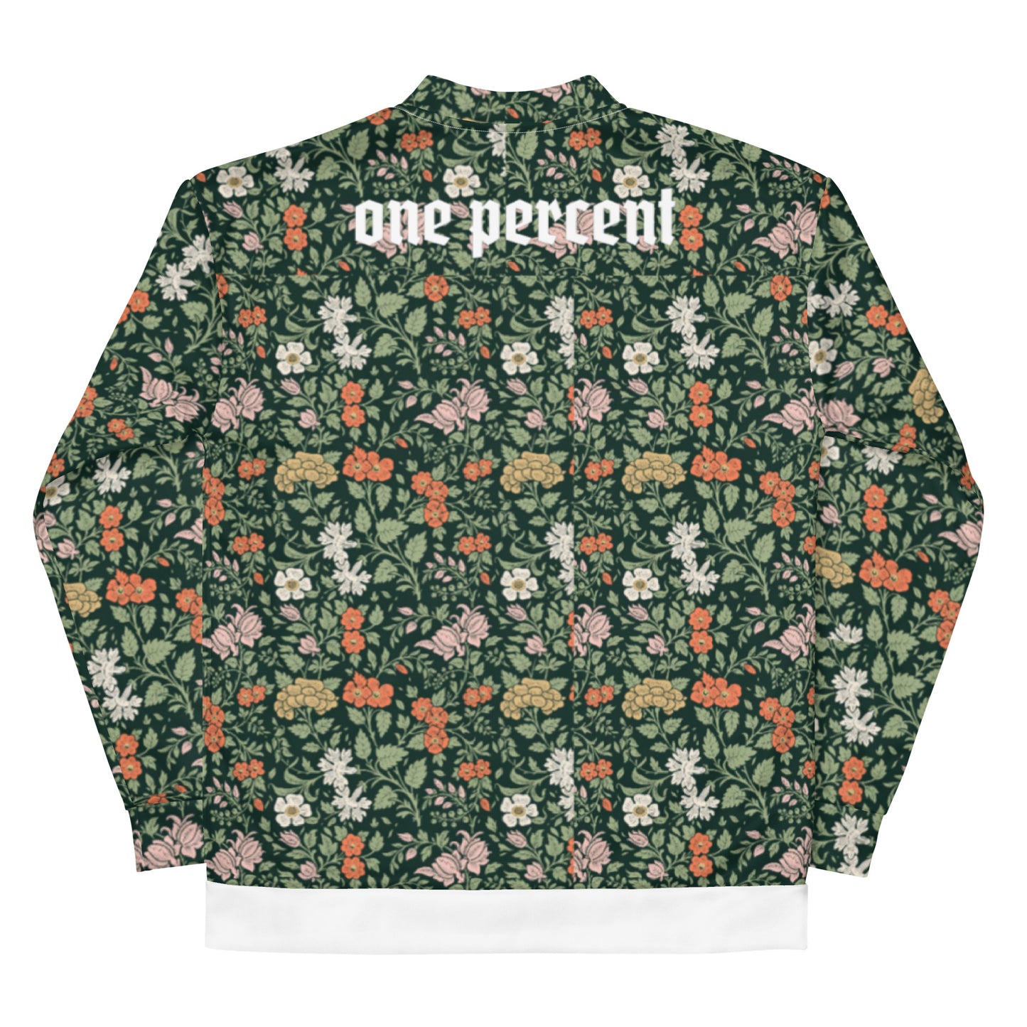 Japanese Flower Unisex Bomber Jacket White | One Percent