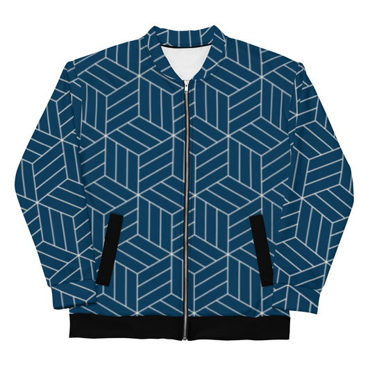 Japanese Geometric Pattern Unisex Bomber Jacket