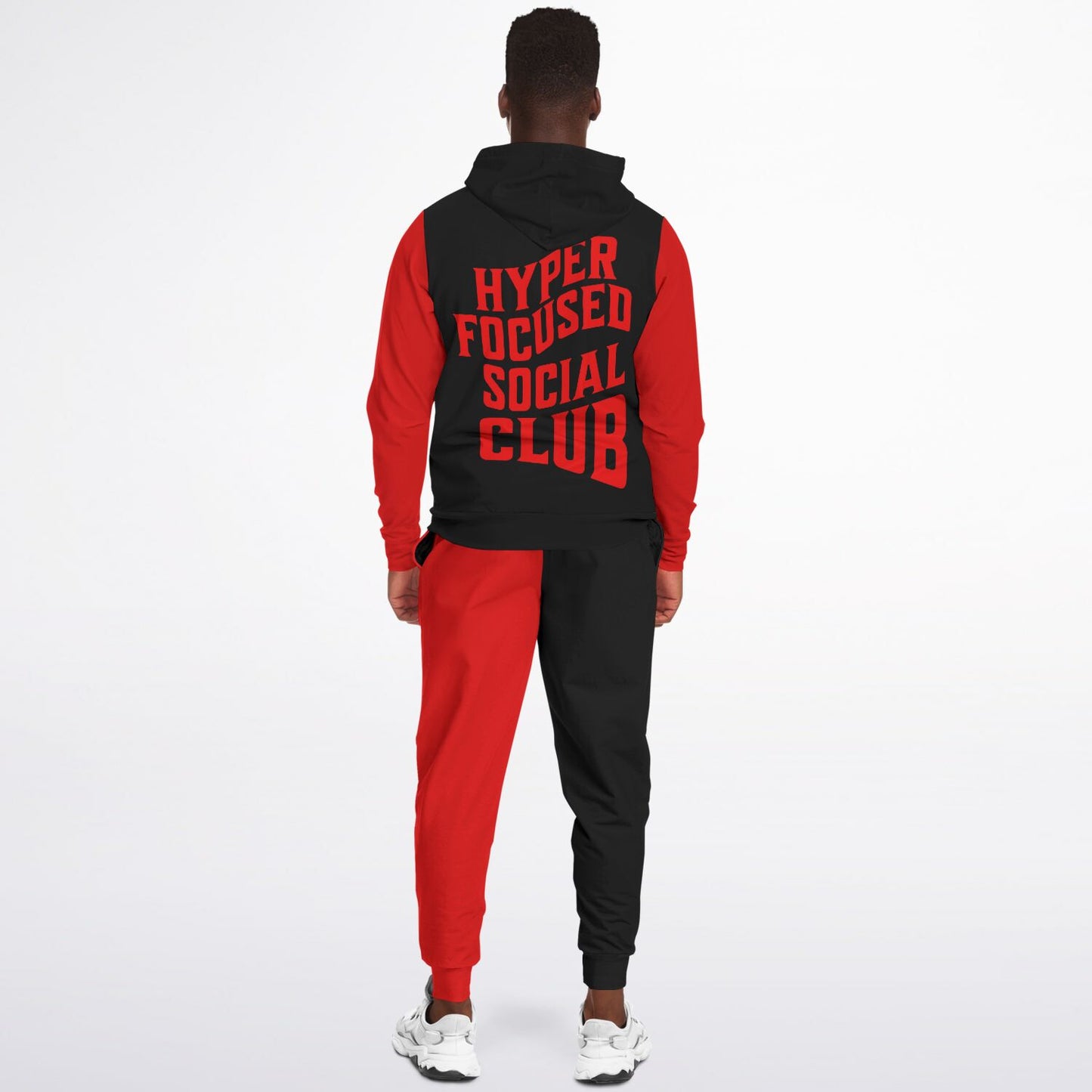 Red Black Zipper Tracksuit Hyper Focused Social Club