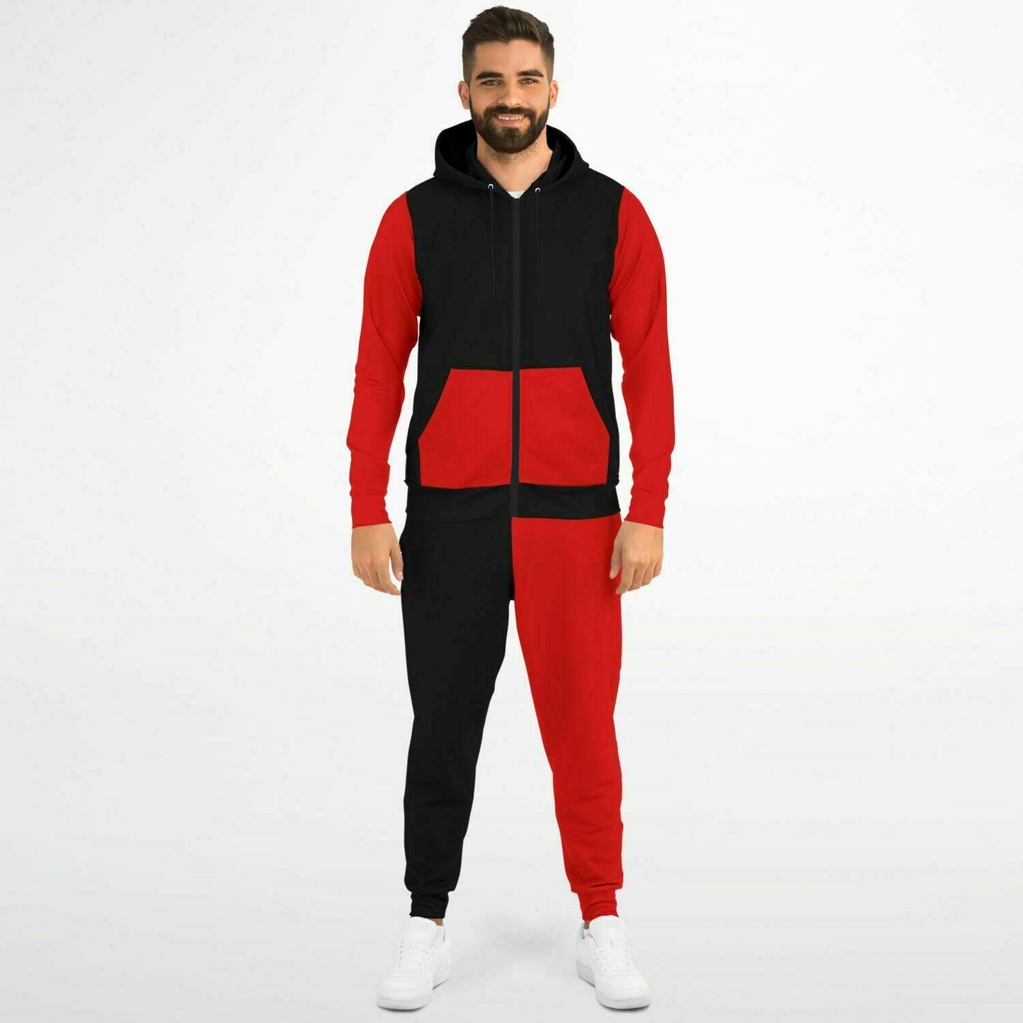 Red Black Zipper Tracksuit Hyper Focused Social Club