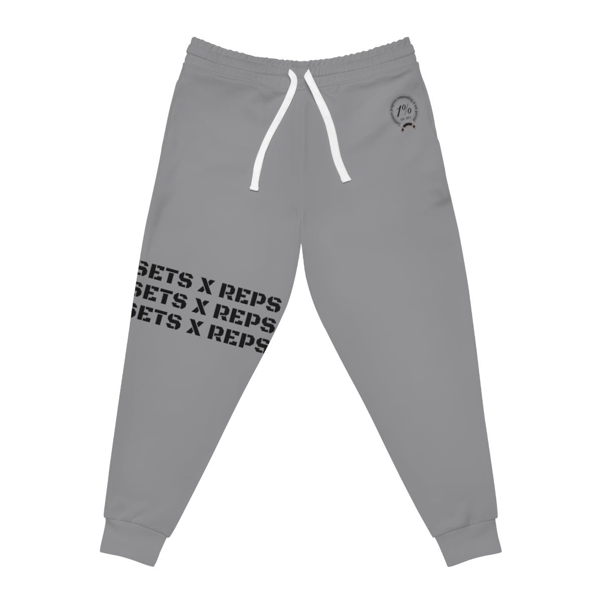 One Percent Unisex Athletic Joggers Sets X Reps Gray Comfortable Fabric