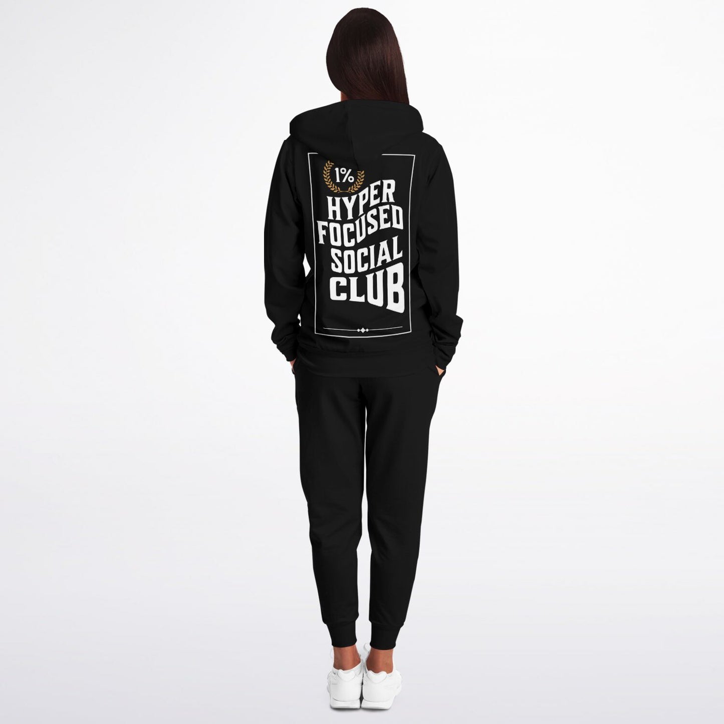 1% Wreath Black Zipper Tracksuit Hyper Focused Social Club | One Percent