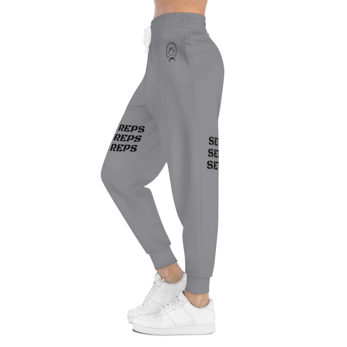 One Percent Unisex Athletic Joggers Sets X Reps Gray Comfortable Fabric