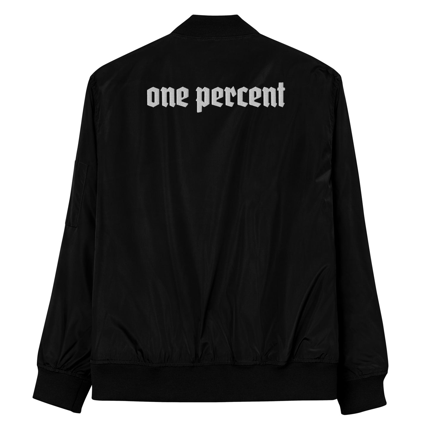 Premium recycled bomber jacket Black One Percent Badge