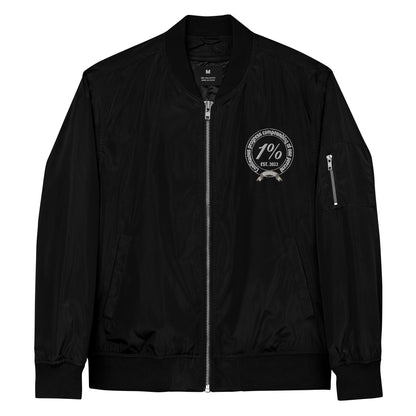 Premium recycled bomber jacket Black One Percent Badge