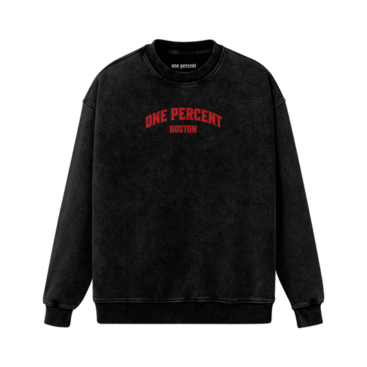 One Percent Boston | Unisex Super Heavyweight Oversized Faded Sweatshirt